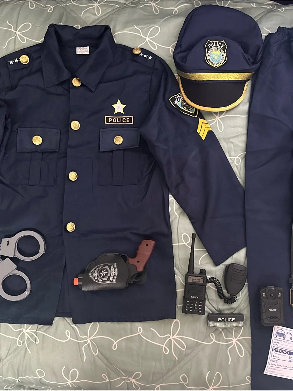 Police Toy Light Bar and Accessories in Navy and Red/Blue